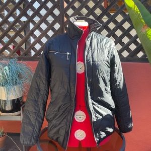 Black Body Glove puffer jacket size with zipper size medium